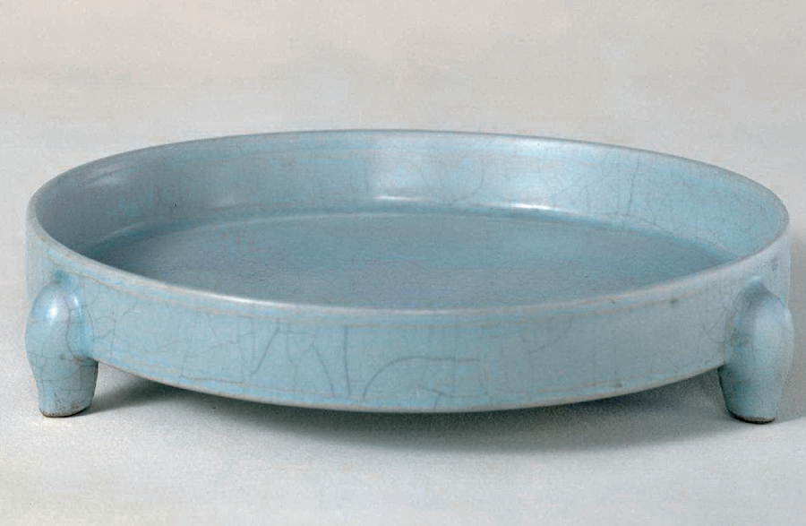 China antique Porcelain Song Ru kiln Celadon Glaze octagon Brush Washers 