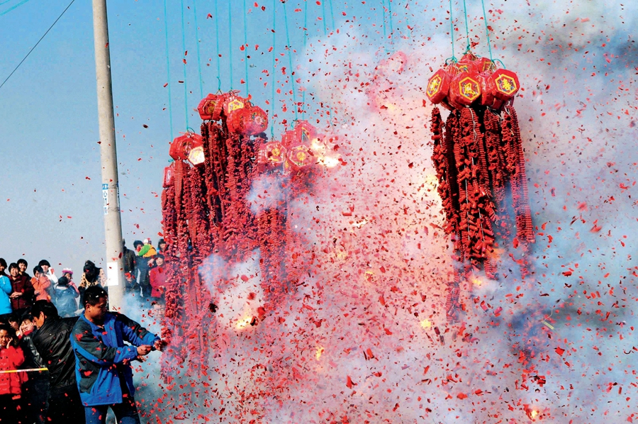 chinese new year firecracker ceremony