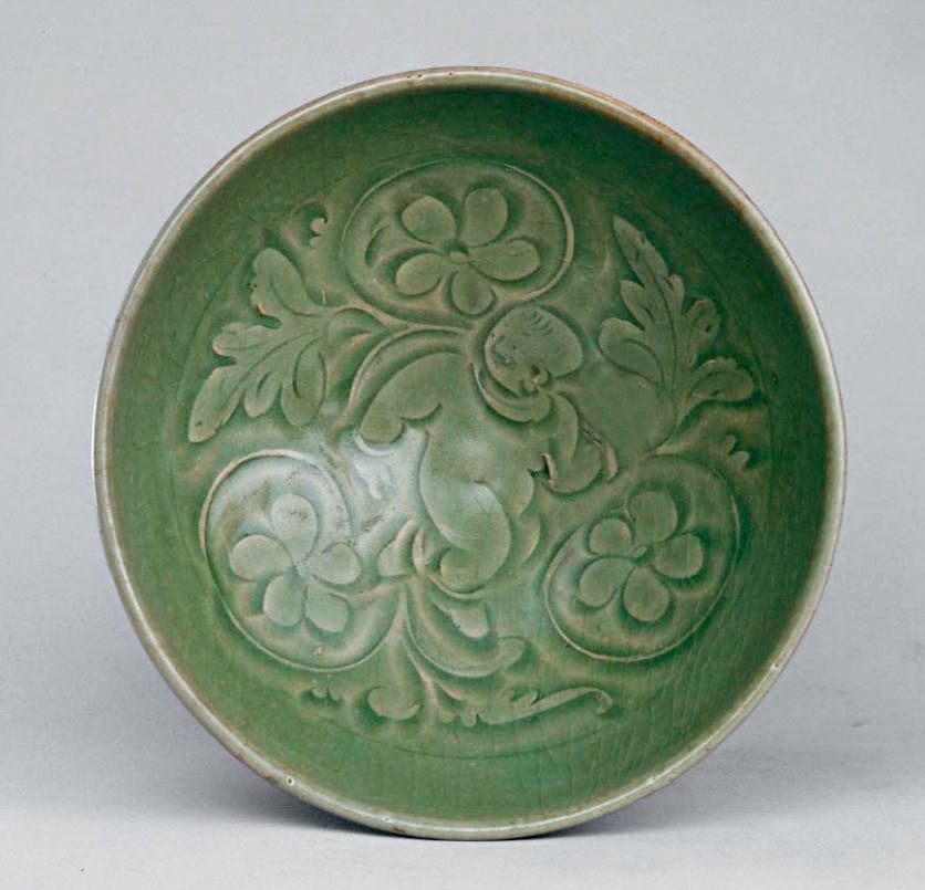 Vintage Ceramic Bowl with Flora Impression