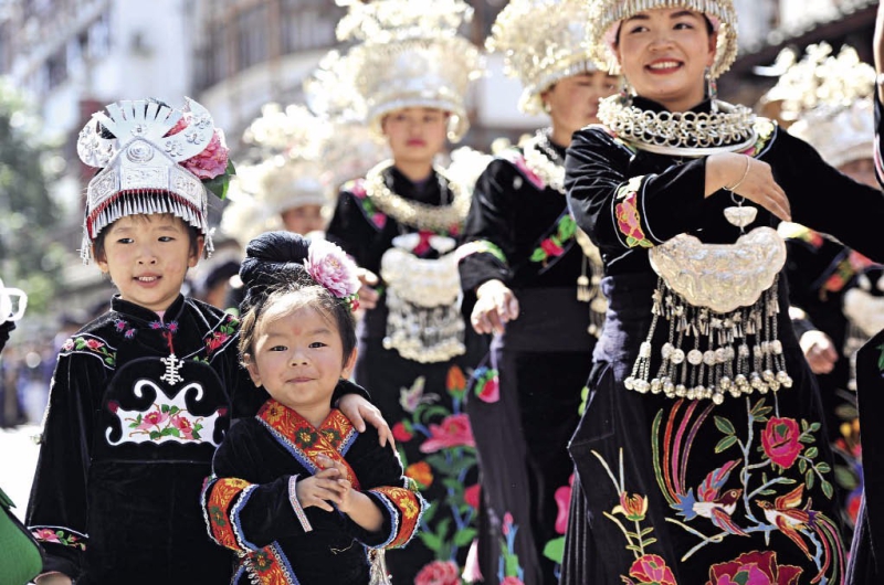 Silver Ornaments and Embroideries of the Miao Traditional Clothing